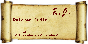 Reicher Judit névjegykártya
